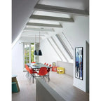 Lot de 2 chaises de salle à manger modernes du milieu du siècle, sans accoudoirs, avec coque en plastique et piétement Eiffel en métal noir, couleur blanche