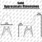 Lot de 2 chaises de salle à manger modernes du milieu du siècle, sans accoudoirs, avec coque en plastique et piétement Eiffel en métal noir, couleur blanche