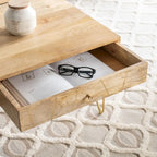 Table basse de salon à 1 tiroir et 1 étagère - 43 L x 21,6 P x 16 H - 43Lx22Px16H