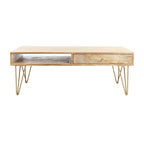 Table basse de salon à 1 tiroir et 1 étagère - 43 L x 21,6 P x 16 H - 43Lx22Px16H