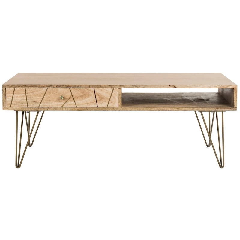 Table basse de salon à 1 tiroir et 1 étagère - 43 L x 21,6 P x 16 H - 43Lx22Px16H