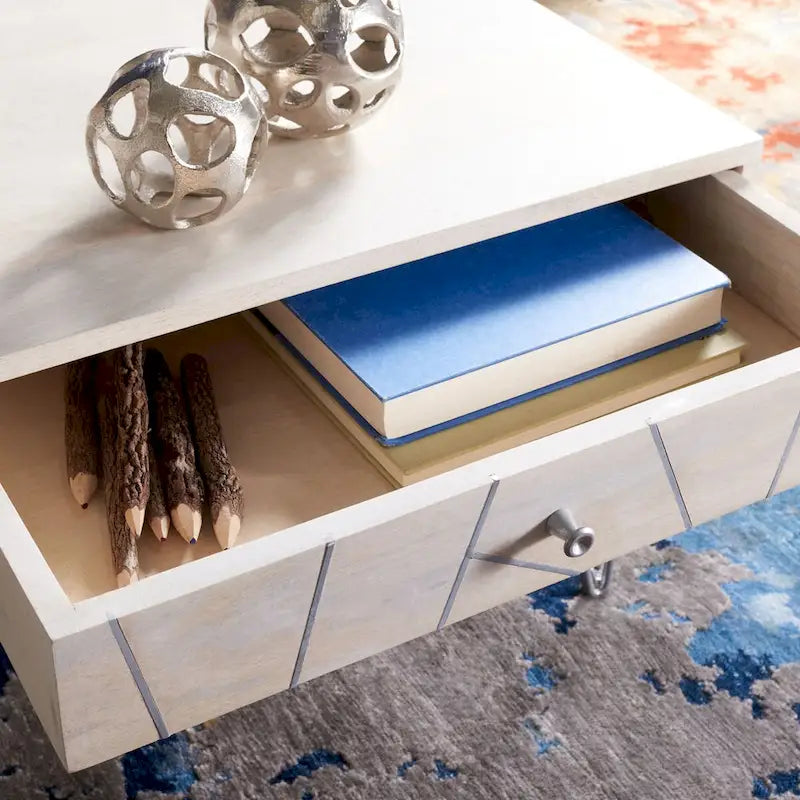 Table basse de salon à 1 tiroir et 1 étagère - 43 L x 21,6 P x 16 H - 43Lx22Px16H