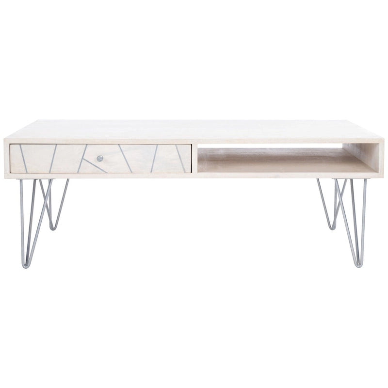 Table basse de salon à 1 tiroir et 1 étagère - 43 L x 21,6 P x 16 H - 43Lx22Px16H
