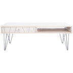Table basse de salon à 1 tiroir et 1 étagère - 43 L x 21,6 P x 16 H - 43Lx22Px16H