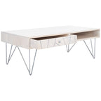 Table basse de salon à 1 tiroir et 1 étagère - 43 L x 21,6 P x 16 H - 43Lx22Px16H