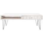 Table basse de salon à 1 tiroir et 1 étagère - 43 L x 21,6 P x 16 H - 43Lx22Px16H