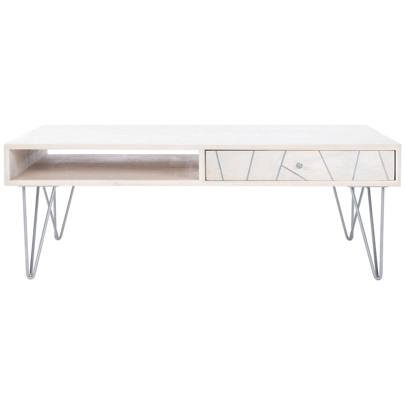 Table basse de salon à 1 tiroir et 1 étagère - 43 L x 21,6 P x 16 H - 43Lx22Px16H