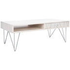 Table basse de salon à 1 tiroir et 1 étagère - 43 L x 21,6 P x 16 H - 43Lx22Px16H