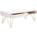 Table basse de salon à 1 tiroir et 1 étagère - 43 L x 21,6 P x 16 H - 43Lx22Px16H