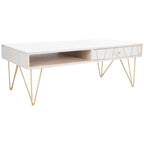 Table basse de salon à 1 tiroir et 1 étagère - 43 L x 21,6 P x 16 H - 43Lx22Px16H