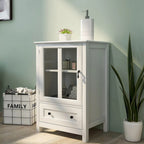 Meuble de rangement buffet avec portes vitrées et poignée cloche unique - 22,05x14,37x31,69