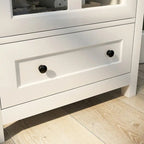Meuble de rangement buffet avec portes vitrées et poignée cloche unique - 22,05x14,37x31,69