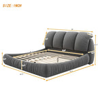 Lit rembourré King Size avec tête de lit épaisse et dossier rembourré surdimensionné