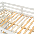 Lit mezzanine double avec bureau, étagères et échelle