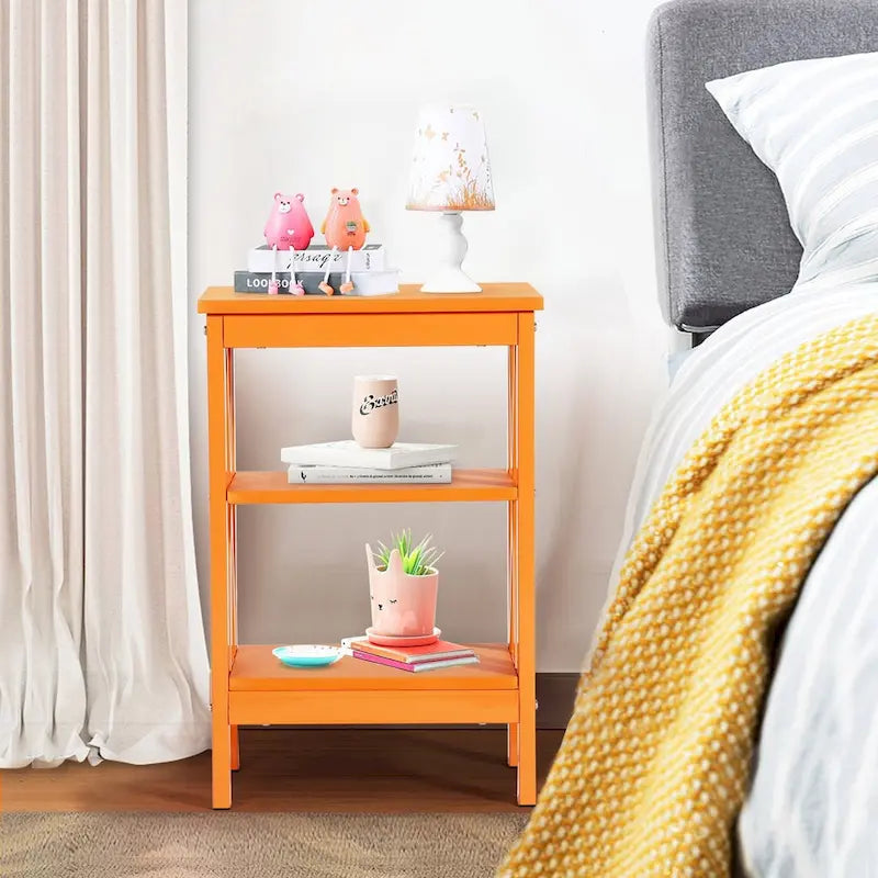 Lot de 2 tables de chevet, petites tables d'appoint modernes avec étagères de rangement ouvertes