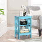 Lot de 2 tables de chevet, petites tables d'appoint modernes avec étagères de rangement ouvertes