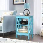 Lot de 2 tables de chevet, petites tables d'appoint modernes avec étagères de rangement ouvertes