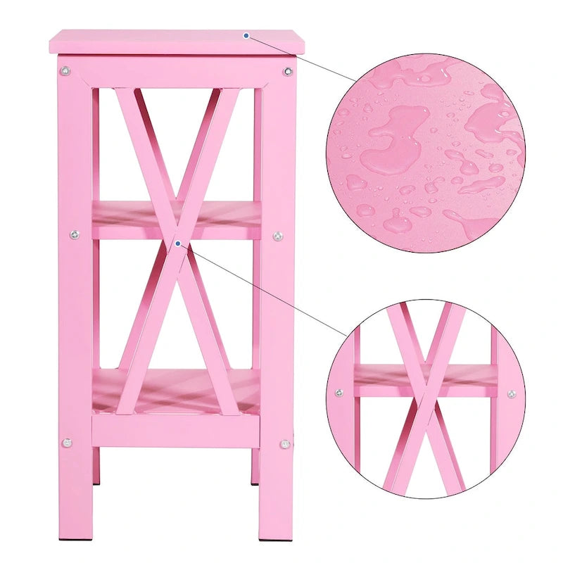 Lot de 2 tables de chevet, petites tables d'appoint modernes avec étagères de rangement ouvertes