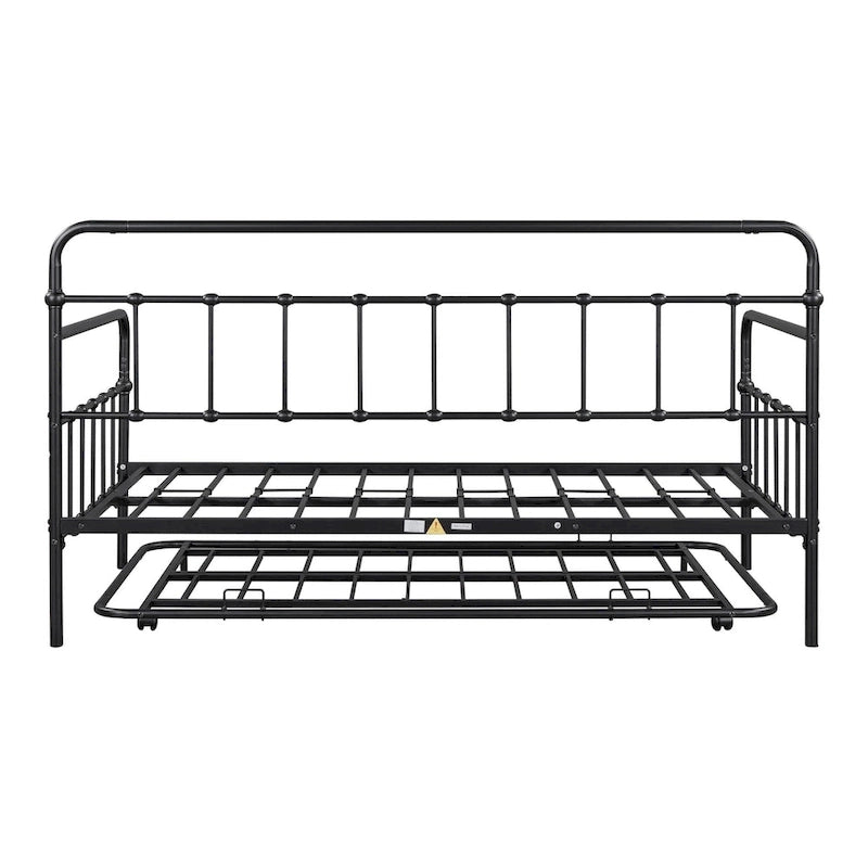 Lit de repos en métal avec lit gigogne