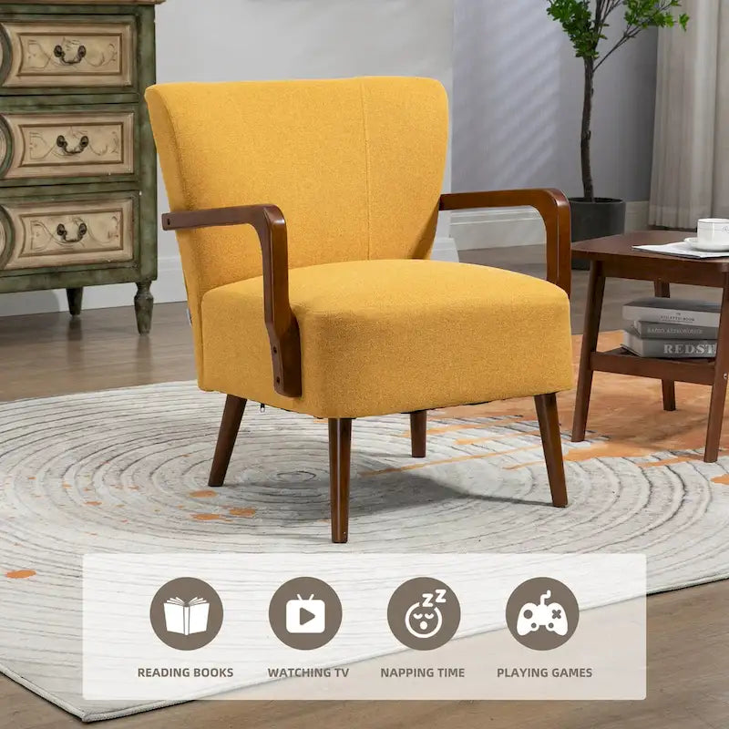 Chaises modernes dans le salon, fauteuils à ossature en bois