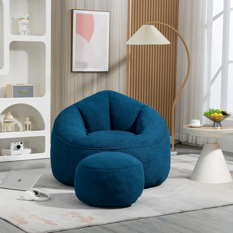 Fauteuil poire-lit avec repose-pieds