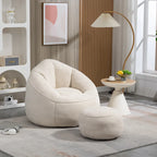 Fauteuil poire-lit avec repose-pieds