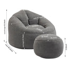 Fauteuil poire-lit avec repose-pieds
