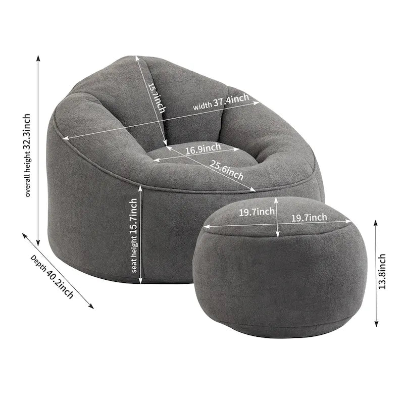 Fauteuil poire-lit avec repose-pieds