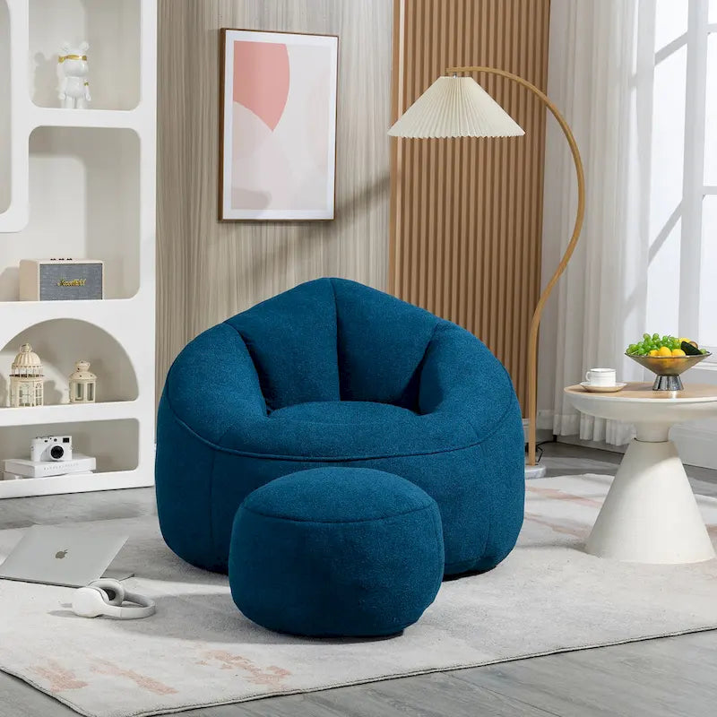 Fauteuil poire-lit avec repose-pieds