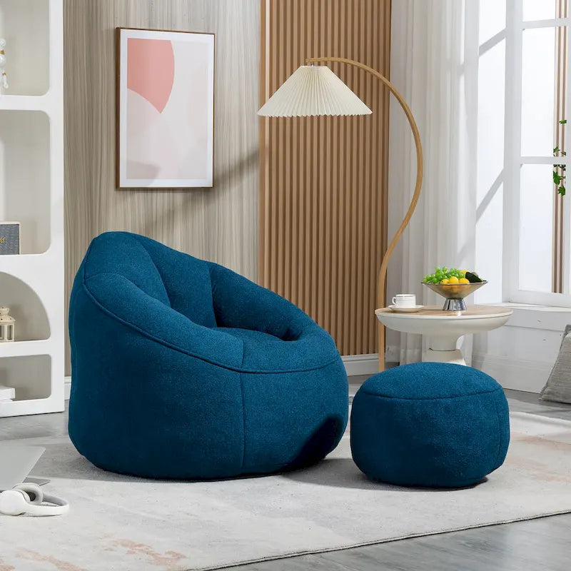 Fauteuil poire-lit avec repose-pieds