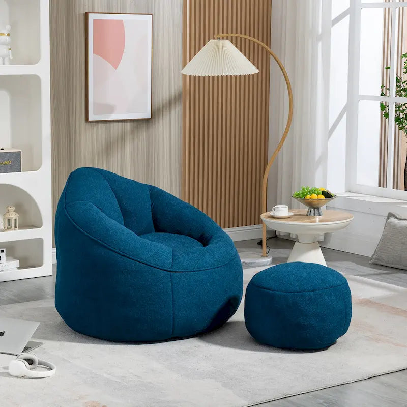 Fauteuil poire-lit avec repose-pieds
