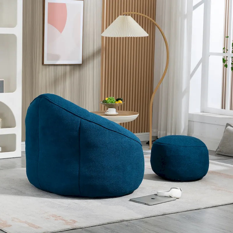 Fauteuil poire-lit avec repose-pieds