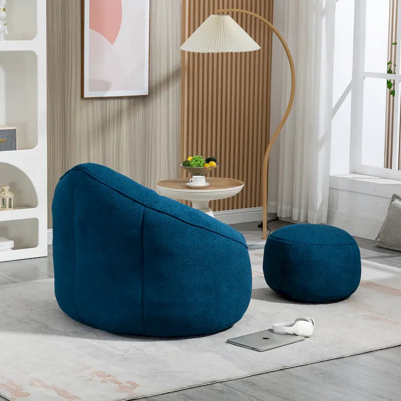 Fauteuil poire-lit avec repose-pieds