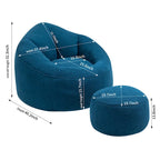 Fauteuil poire-lit avec repose-pieds