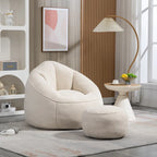 Fauteuil poire-lit avec repose-pieds