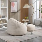 Fauteuil poire-lit avec repose-pieds