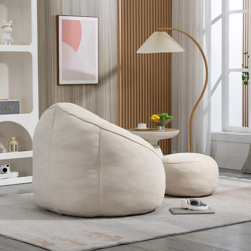 Fauteuil poire-lit avec repose-pieds
