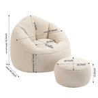 Fauteuil poire-lit avec repose-pieds