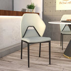 Chaise de salle à manger en cuir, fer noir, moderne, rembourrée, chaise d'appoint pour cuisine