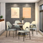 Chaise de salle à manger en cuir, fer noir, moderne, rembourrée, chaise d'appoint pour cuisine