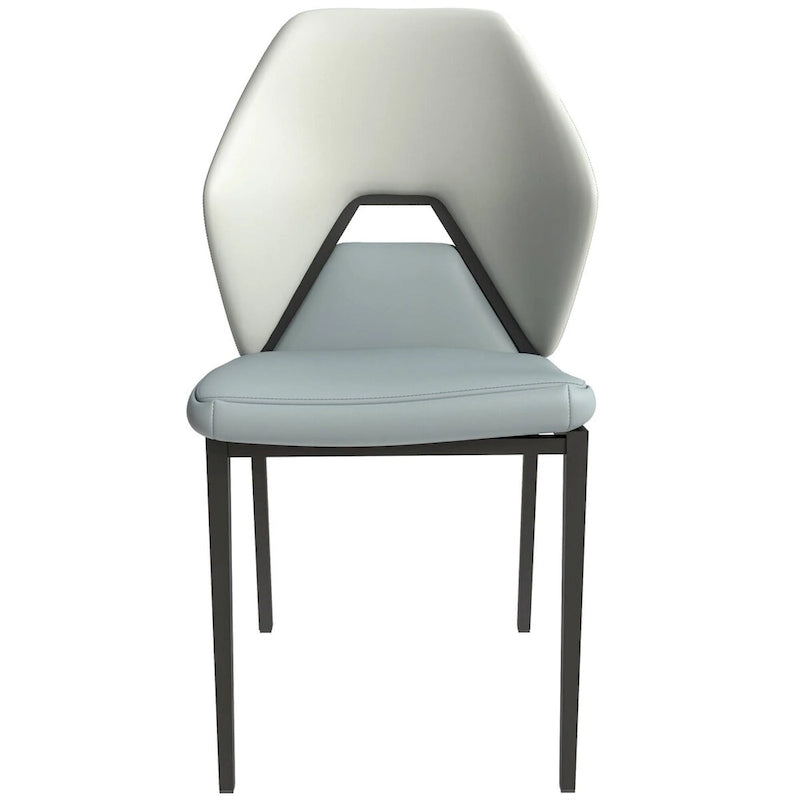 Chaise de salle à manger en cuir, fer noir, moderne, rembourrée, chaise d'appoint pour cuisine