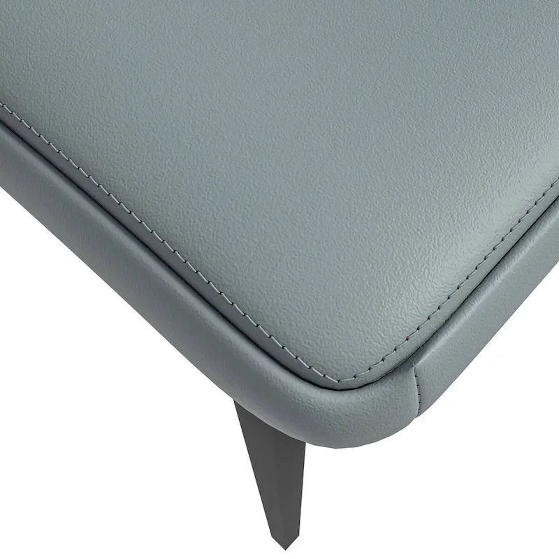 Chaise de salle à manger en cuir, fer noir, moderne, rembourrée, chaise d'appoint pour cuisine
