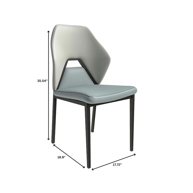 Chaise de salle à manger en cuir, fer noir, moderne, rembourrée, chaise d'appoint pour cuisine