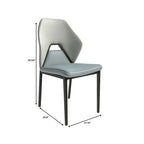 Chaise de salle à manger en cuir, fer noir, moderne, rembourrée, chaise d'appoint pour cuisine