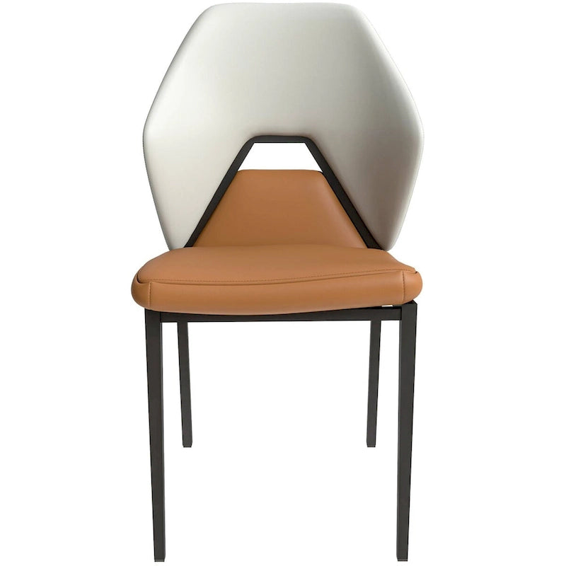 Chaise de salle à manger en cuir, fer noir, moderne, rembourrée, chaise d'appoint pour cuisine