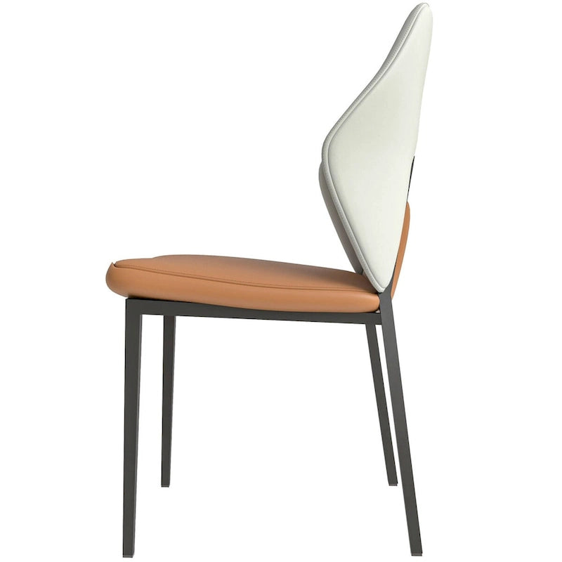 Chaise de salle à manger en cuir, fer noir, moderne, rembourrée, chaise d'appoint pour cuisine