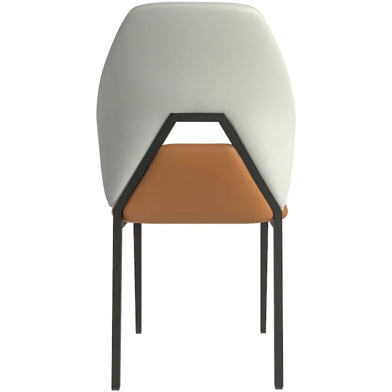 Chaise de salle à manger en cuir, fer noir, moderne, rembourrée, chaise d'appoint pour cuisine