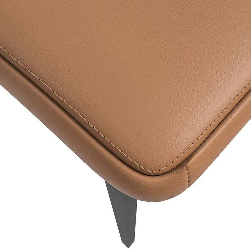 Chaise de salle à manger en cuir, fer noir, moderne, rembourrée, chaise d'appoint pour cuisine