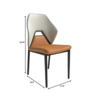 Chaise de salle à manger en cuir, fer noir, moderne, rembourrée, chaise d'appoint pour cuisine