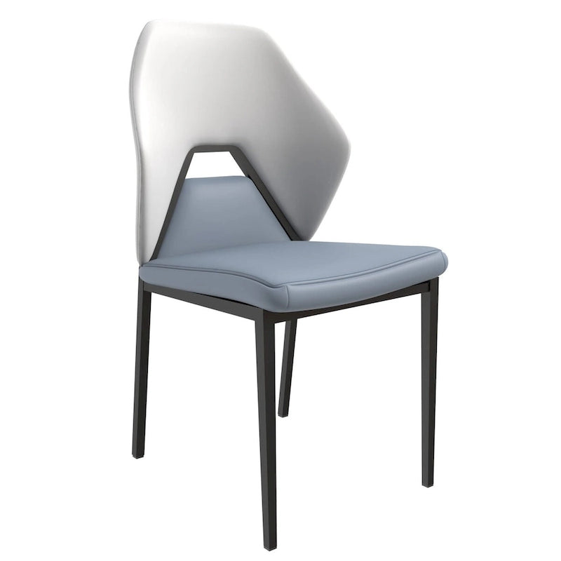 Chaise de salle à manger en cuir, fer noir, moderne, rembourrée, chaise d'appoint pour cuisine